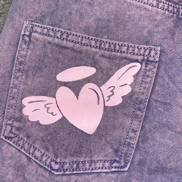 THE SOULED STORE DENIM DIVISION DISNEY LILO & STITCH ANGEL WIDE LEG FIT JEANS 26 - Picture 8 of 12